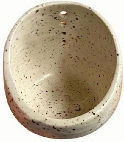 Pottery Herb Stripper Bowl - 2025 Handmade Ceramic Herb Peeling Tool, with Four Holes of Different Sizes to Separate Leaves and Stems, Suitable for Cilantro, Rosemary, Parsley