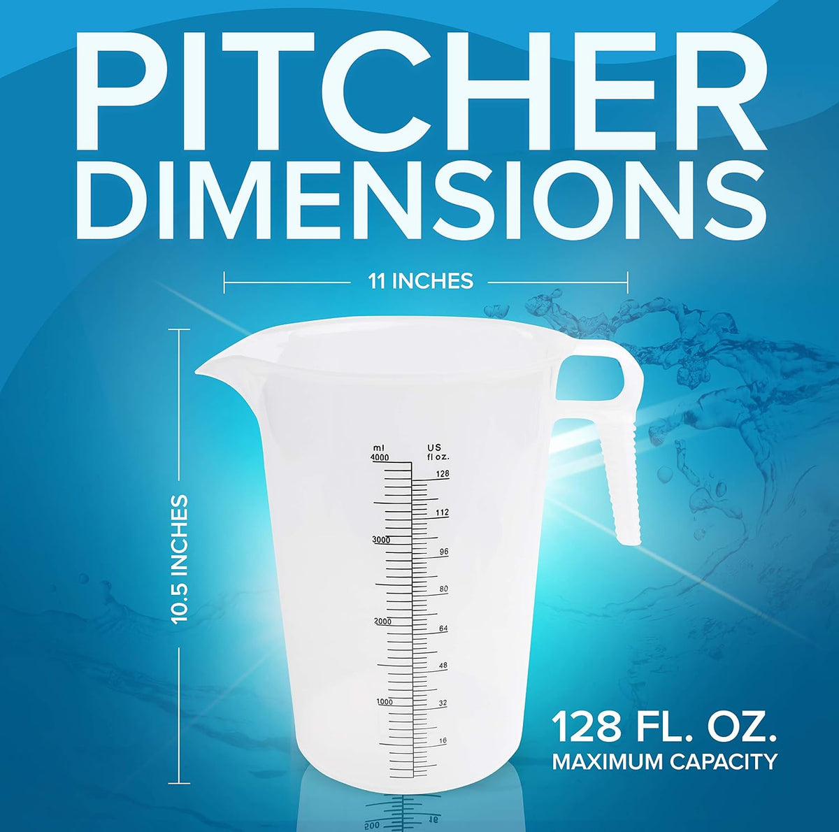 8oz (250 mL) Measuring Pitcher, Plastic, Multipurpose - Great for Chemicals, Oil, Pool and Lawn - Ounce (oz) and Milliliter (mL) Increments (1 cup)