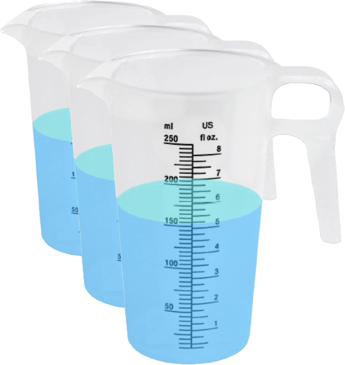 8oz (250 mL) Measuring Pitcher, Plastic, Multipurpose - Great for Chemicals, Oil, Pool and Lawn - Ounce (oz) and Milliliter (mL) Increments (1 cup)