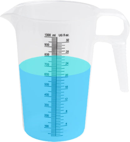 8oz (250 mL) Measuring Pitcher, Plastic, Multipurpose - Great for Chemicals, Oil, Pool and Lawn - Ounce (oz) and Milliliter (mL) Increments (1 cup)