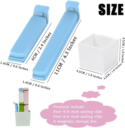 Magnetic Refrigerator Sealing Clip,Cute Cactus Shaped Food Packages Clips,Chip Clips with Magnet Storage Box,Kitchen Food Freshness Bag Clip Kitchen Accessories,2 Pieces of 10