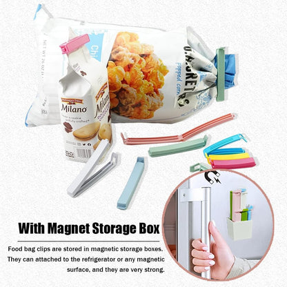 Magnetic Refrigerator Sealing Clip,Cute Cactus Shaped Food Packages Clips,Chip Clips with Magnet Storage Box,Kitchen Food Freshness Bag Clip Kitchen Accessories,2 Pieces of 10