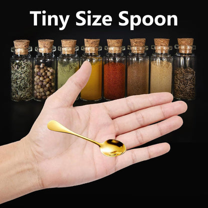 4 PCS Tiny Stainless Steel Spoons, [Upgraded Larger Size, 3.54"] Mini Spoons for Spices Jars, Small Condiment Spoon for Spices, Salt, Sugar, Pepper, Honey