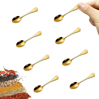4 PCS Tiny Stainless Steel Spoons, [Upgraded Larger Size, 3.54"] Mini Spoons for Spices Jars, Small Condiment Spoon for Spices, Salt, Sugar, Pepper, Honey