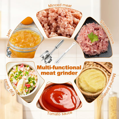 304 Stainless Steel Meat Chopper, 6-Blade Heavy Duty Ground Beef Meat Masher, 11 Inch Food Grade Hamburger Smasher Metal Kitchen Tool for Vegetable Puree Cooking