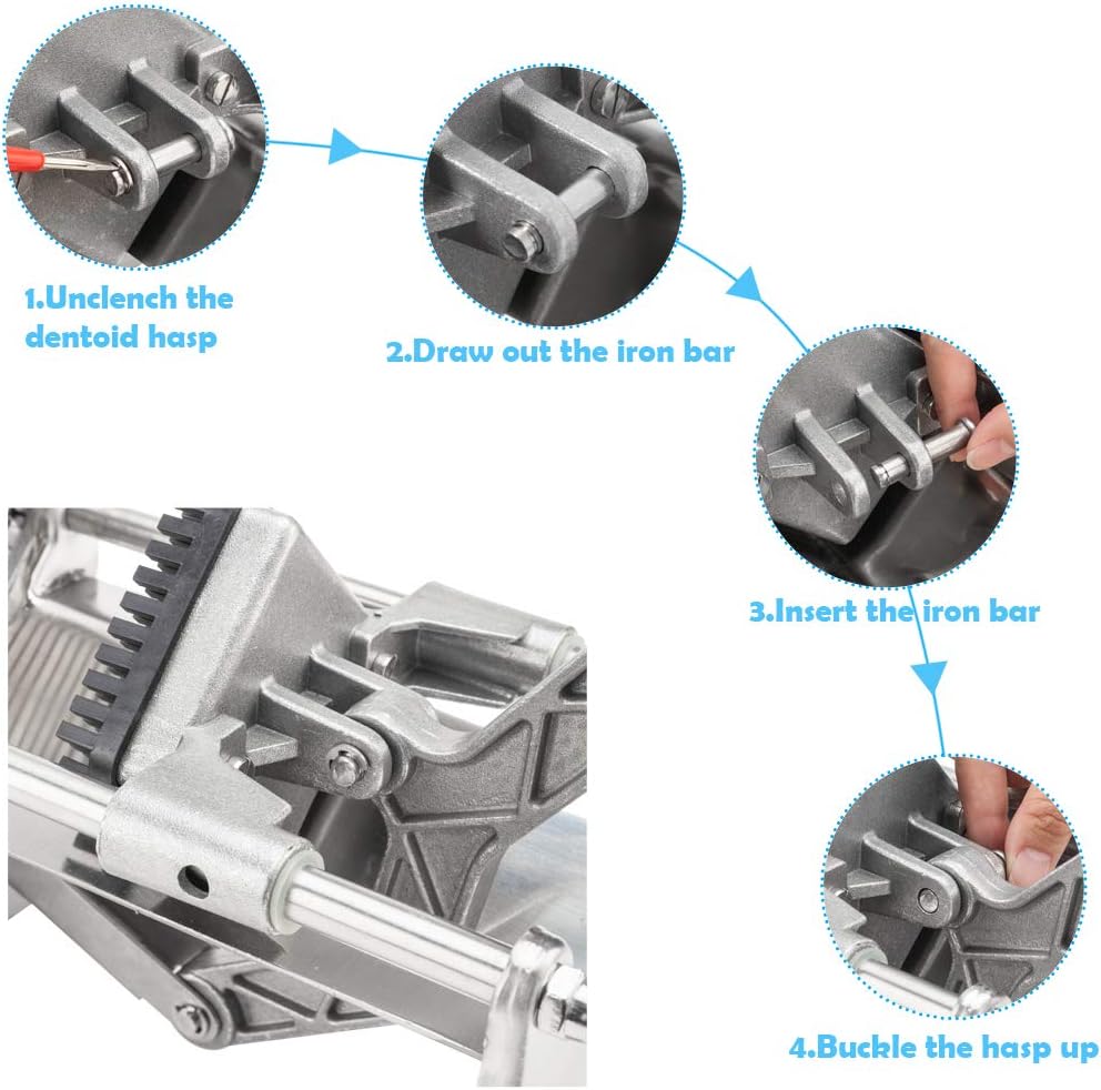 Commercial Vegetable Chopper French Fry Cutter with 4 Sizes Blades, Potato Dicer Slicer Fruit Chopper Stainless Steel for Restaurant, Home & Kitchen, 1/2", 3/8", 1/4" & 8-Wedge Blades