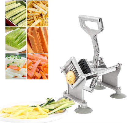 Commercial Vegetable Chopper French Fry Cutter with 4 Sizes Blades, Potato Dicer Slicer Fruit Chopper Stainless Steel for Restaurant, Home & Kitchen, 1/2", 3/8", 1/4" & 8-Wedge Blades