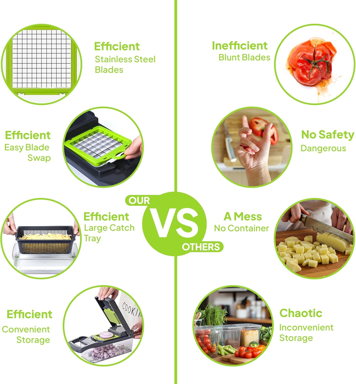Pro-Series 16-in-1 Vegetable Chopper & Mandoline Slicer - Heavy Duty Food Chopper with 1.2L Container, Stainless Steel Blades - Onion Dicer, Grater & Kitchen Gadgets for Salad