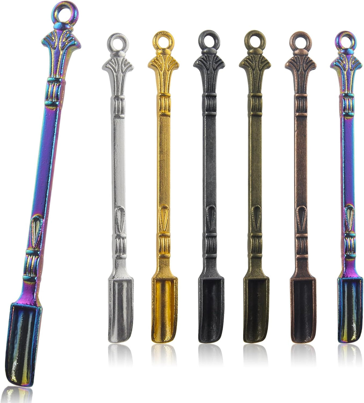 6-Pack Mini Spoons Metal Tiny Shovels 3-Inch Small Medicine Measuring Spoon