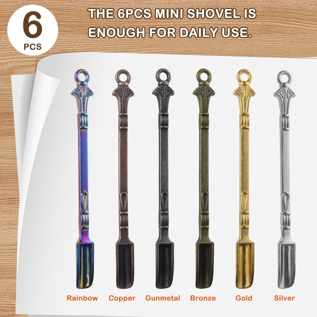 6-Pack Mini Spoons Metal Tiny Shovels 3-Inch Small Medicine Measuring Spoon