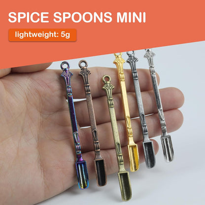 6-Pack Mini Spoons Metal Tiny Shovels 3-Inch Small Medicine Measuring Spoon