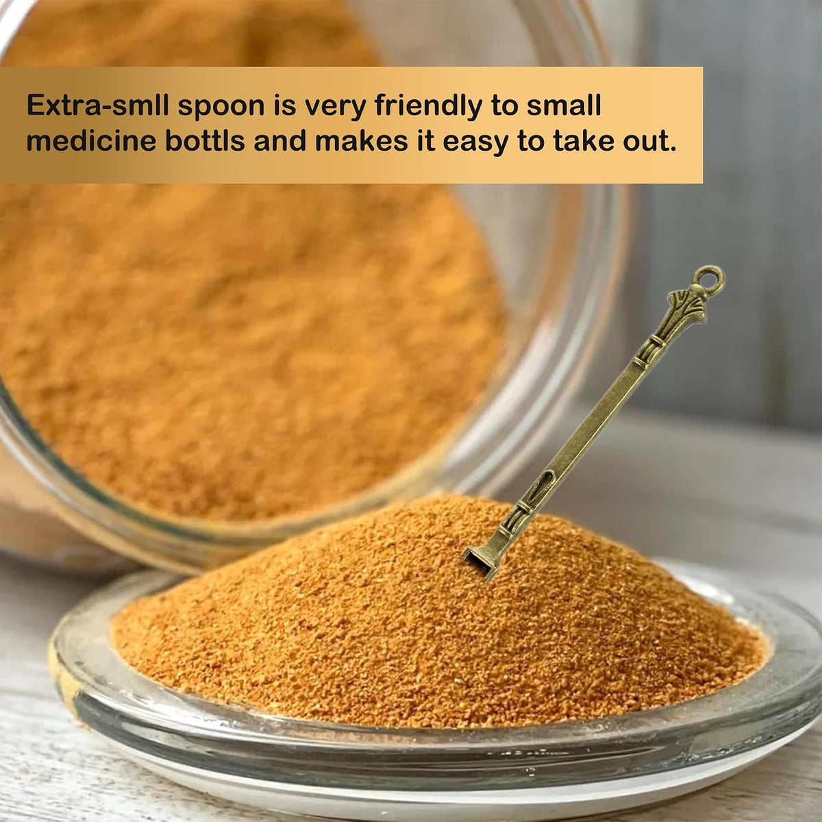 6-Pack Mini Spoons Metal Tiny Shovels 3-Inch Small Medicine Measuring Spoon