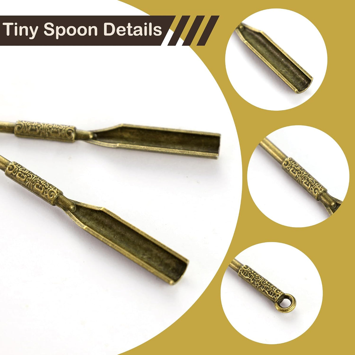6-Pack Mini Spoons Metal Tiny Shovels 3-Inch Small Medicine Measuring Spoon