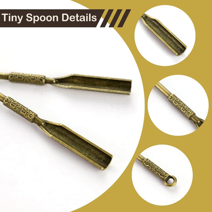 6-Pack Mini Spoons Metal Tiny Shovels 3-Inch Small Medicine Measuring Spoon