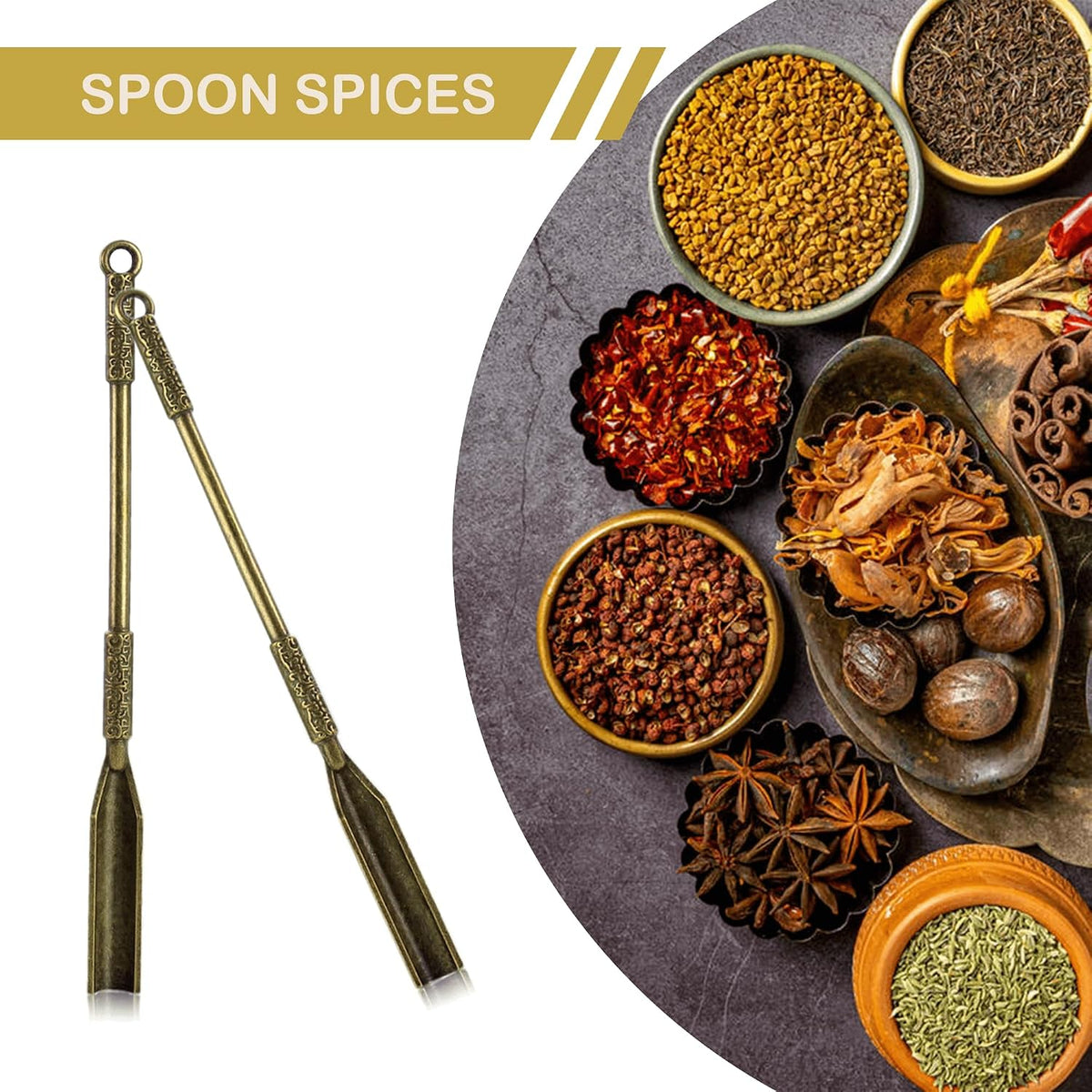 6-Pack Mini Spoons Metal Tiny Shovels 3-Inch Small Medicine Measuring Spoon