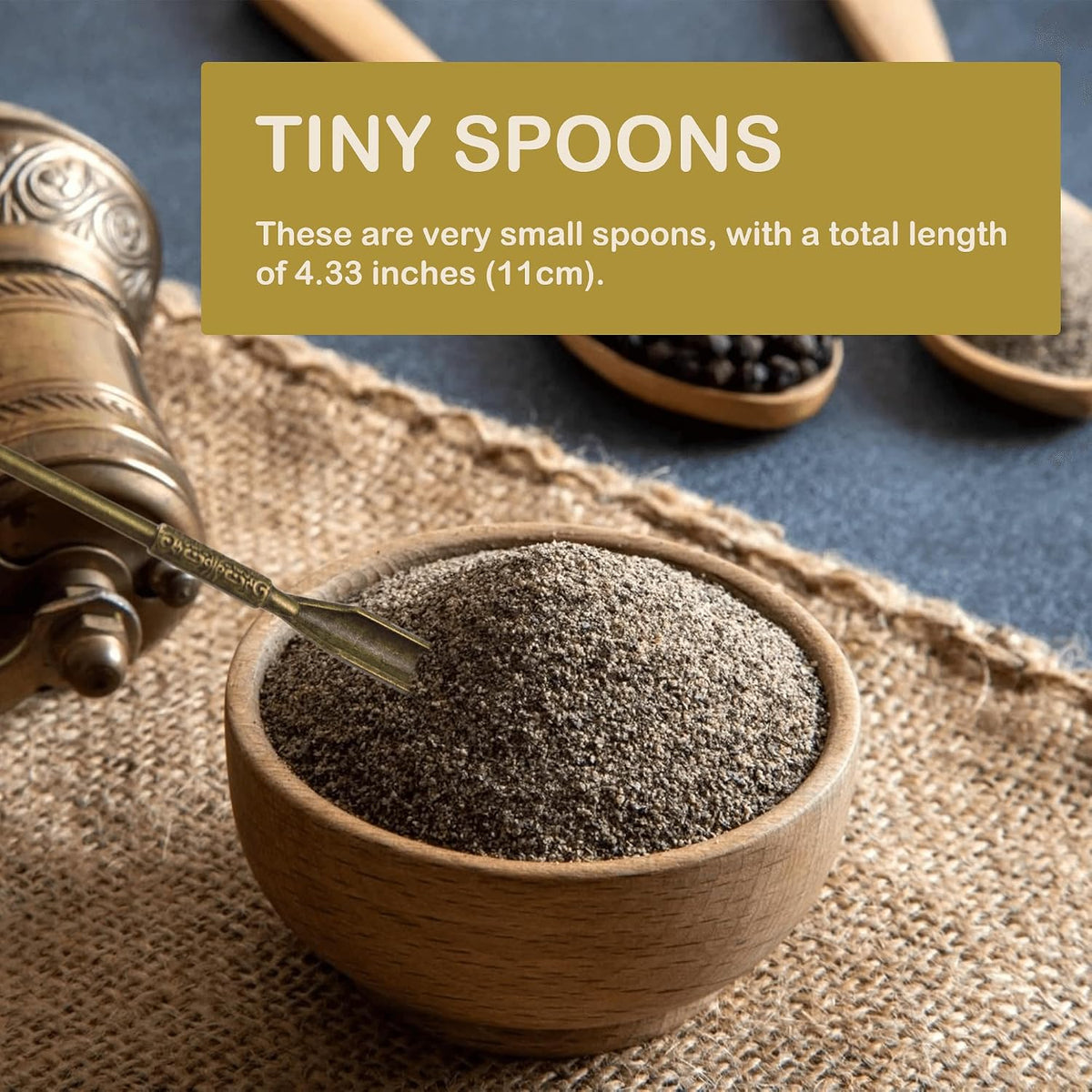 6-Pack Mini Spoons Metal Tiny Shovels 3-Inch Small Medicine Measuring Spoon
