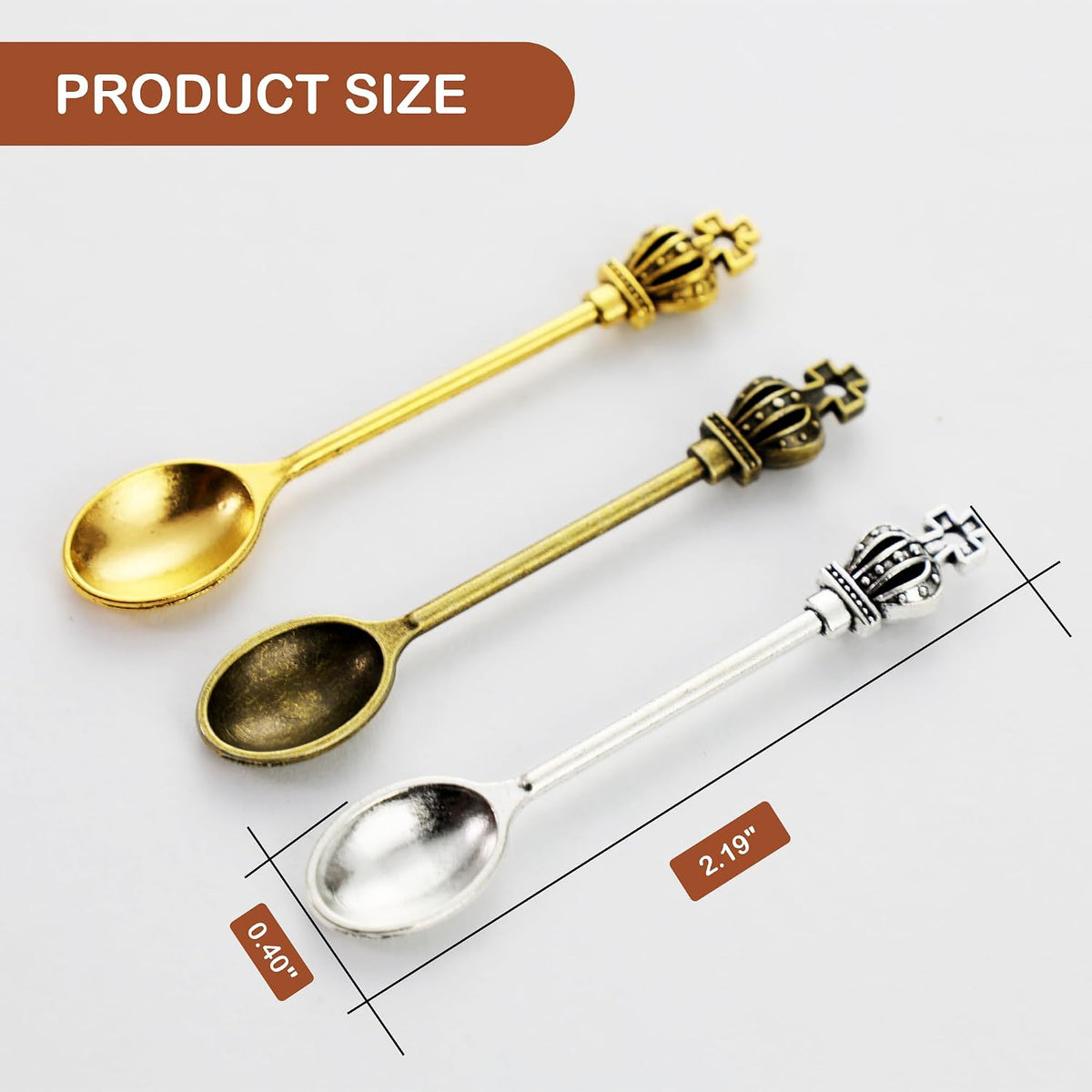 6-Pack Mini Spoons Metal Tiny Shovels 3-Inch Small Medicine Measuring Spoon