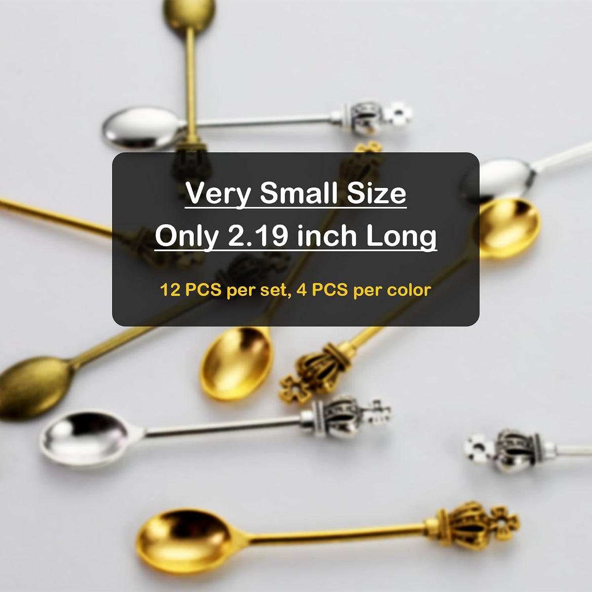6-Pack Mini Spoons Metal Tiny Shovels 3-Inch Small Medicine Measuring Spoon