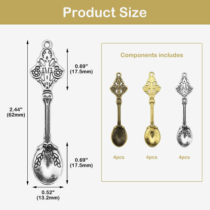 6-Pack Mini Spoons Metal Tiny Shovels 3-Inch Small Medicine Measuring Spoon