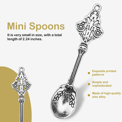 6-Pack Mini Spoons Metal Tiny Shovels 3-Inch Small Medicine Measuring Spoon