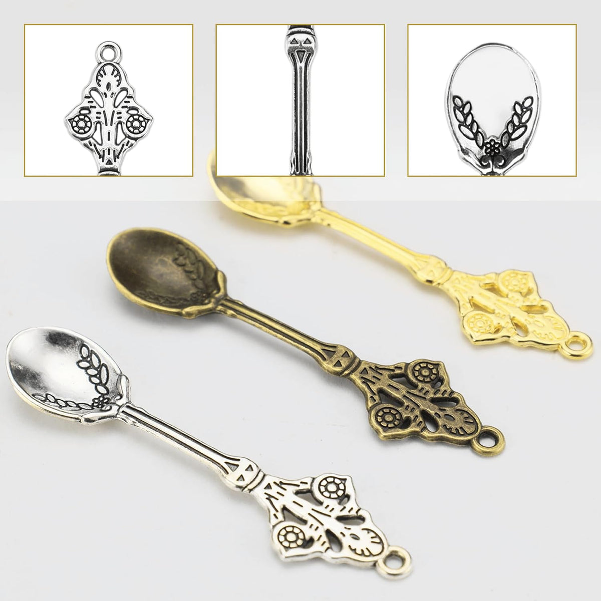 6-Pack Mini Spoons Metal Tiny Shovels 3-Inch Small Medicine Measuring Spoon