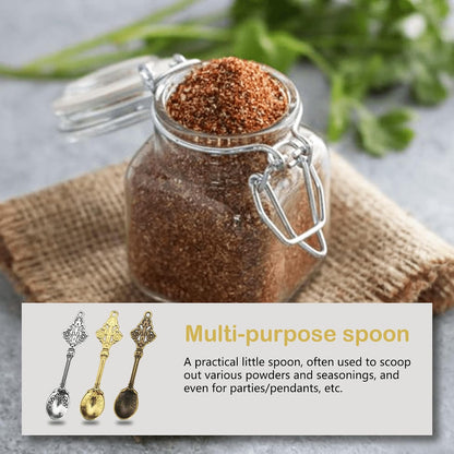 6-Pack Mini Spoons Metal Tiny Shovels 3-Inch Small Medicine Measuring Spoon
