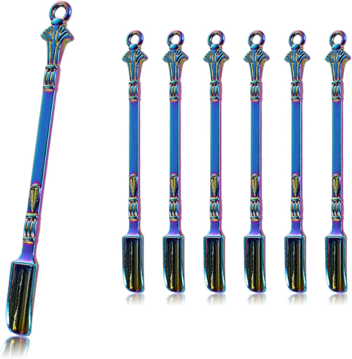 6-Pack Mini Spoons Metal Tiny Shovels 3-Inch Small Medicine Measuring Spoon
