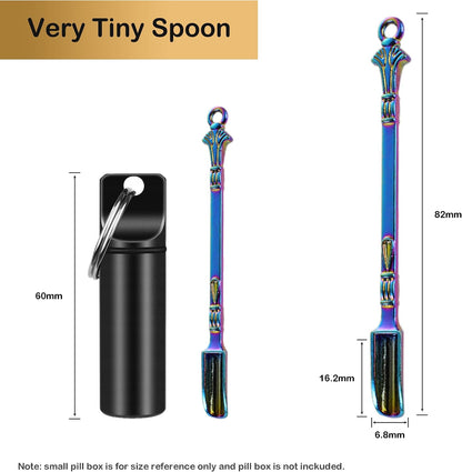 6-Pack Mini Spoons Metal Tiny Shovels 3-Inch Small Medicine Measuring Spoon