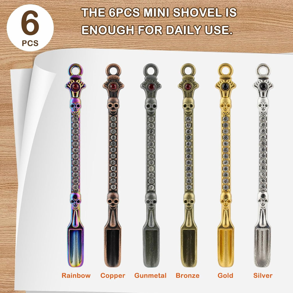 6-Pack Mini Spoons Metal Tiny Shovels 3-Inch Small Medicine Measuring Spoon