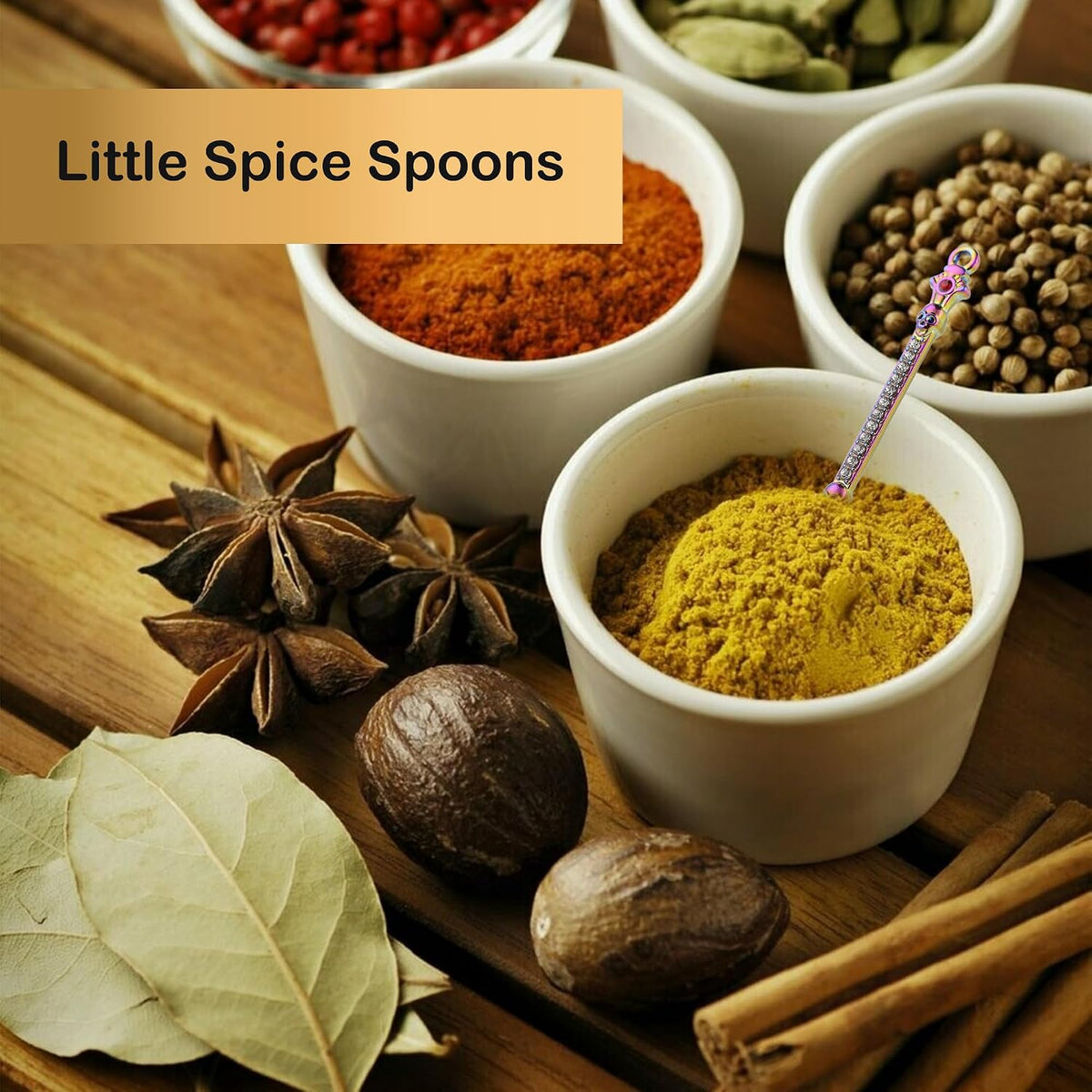 6-Pack Mini Spoons Metal Tiny Shovels 3-Inch Small Medicine Measuring Spoon