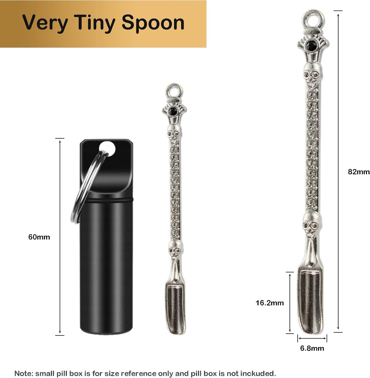 6-Pack Mini Spoons Metal Tiny Shovels 3-Inch Small Medicine Measuring Spoon