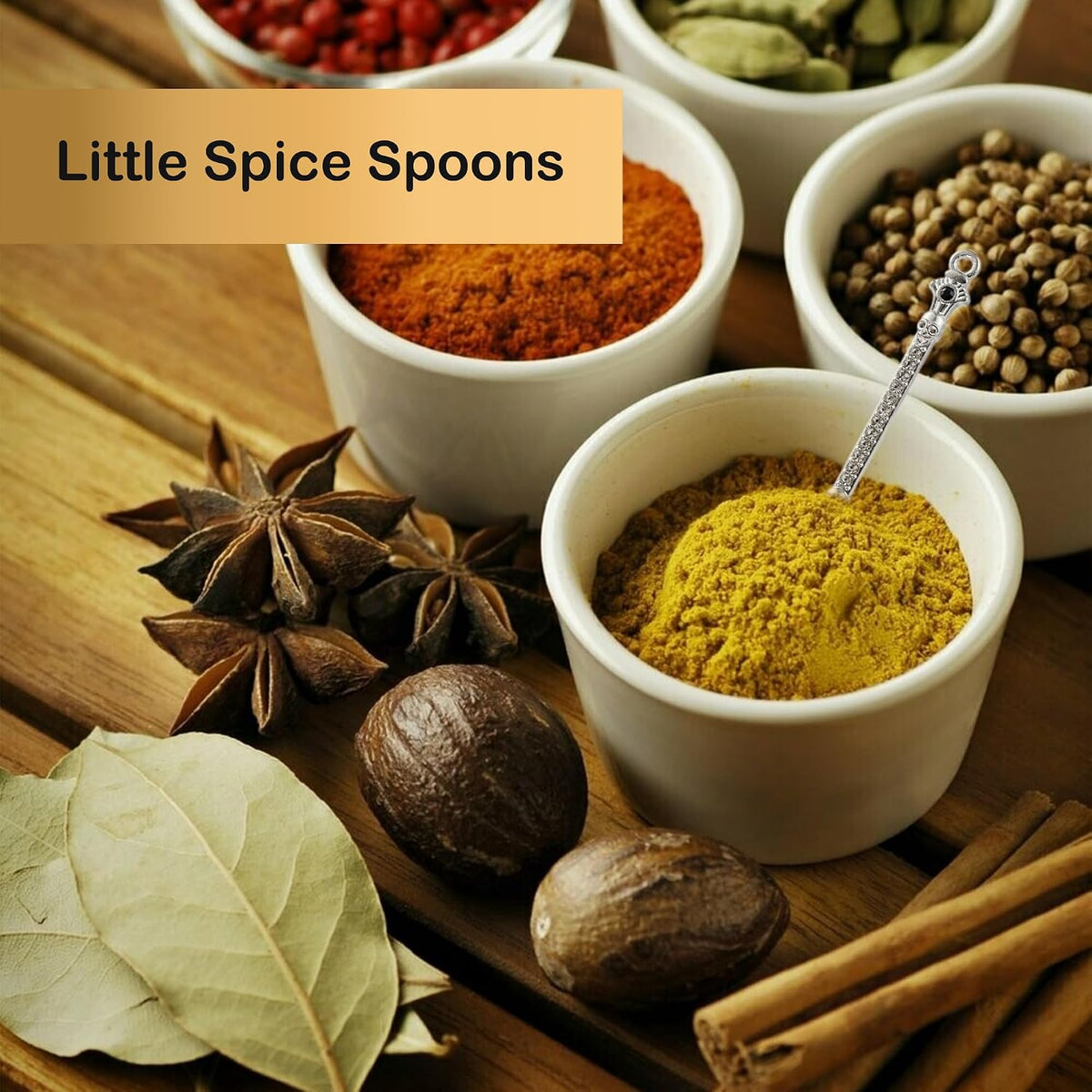 6-Pack Mini Spoons Metal Tiny Shovels 3-Inch Small Medicine Measuring Spoon