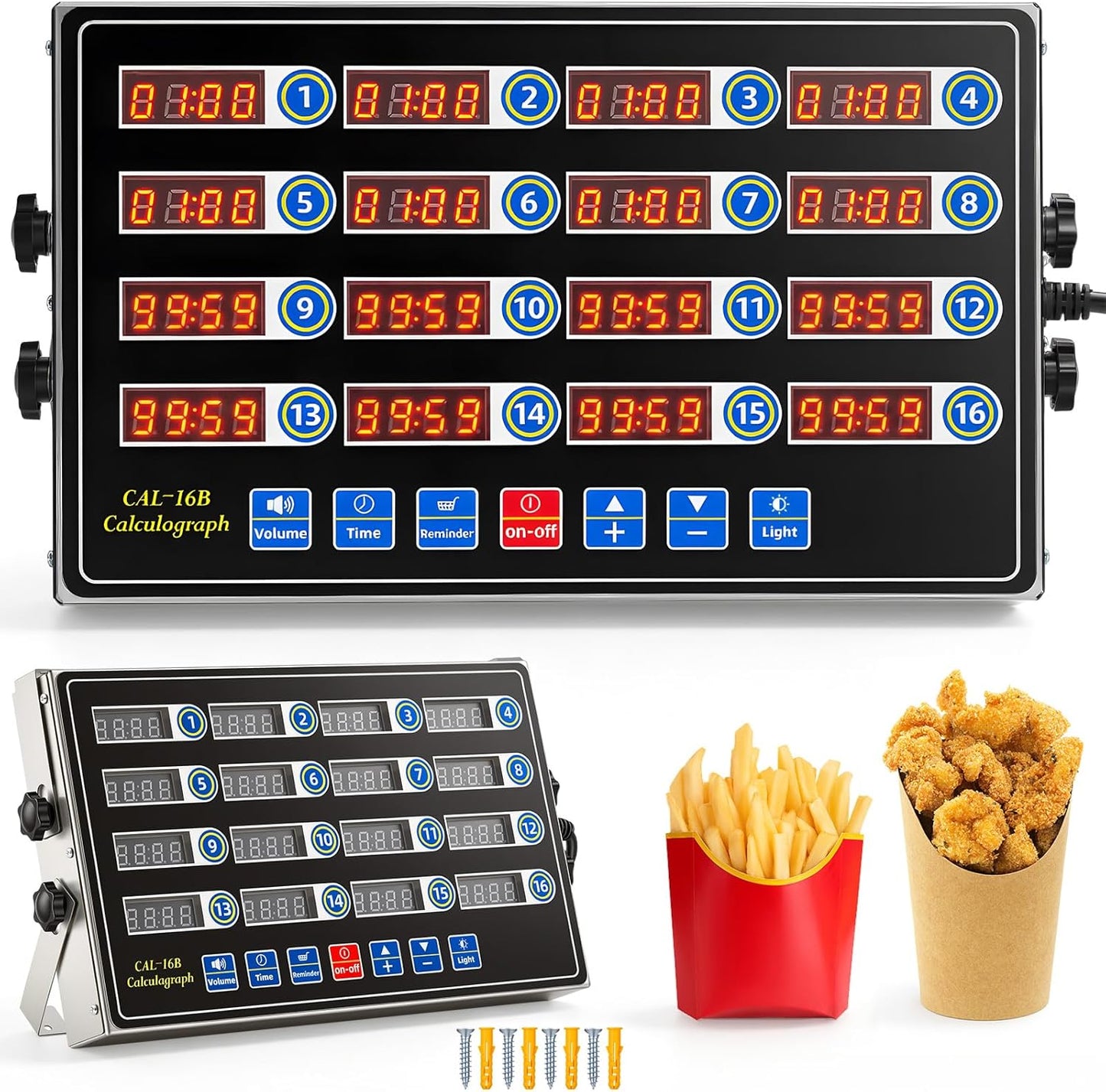 1 Pack Digital Kitchen Timer, Commercial Cooking Timer with Loud Alarm, Large LCD Display, for Restaurants, Baking, Labs, Multiple Independent Countdown Timers (8 Channel)