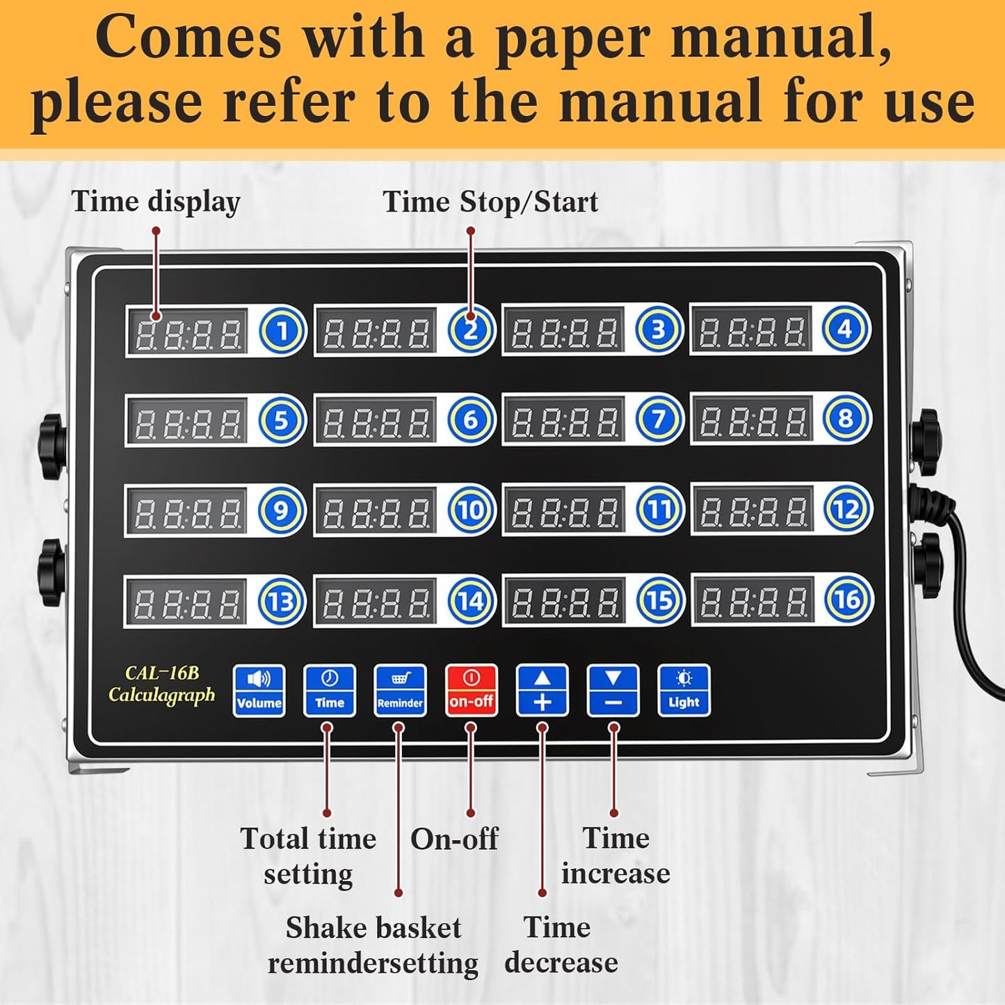 1 Pack Digital Kitchen Timer, Commercial Cooking Timer with Loud Alarm, Large LCD Display, for Restaurants, Baking, Labs, Multiple Independent Countdown Timers (8 Channel)