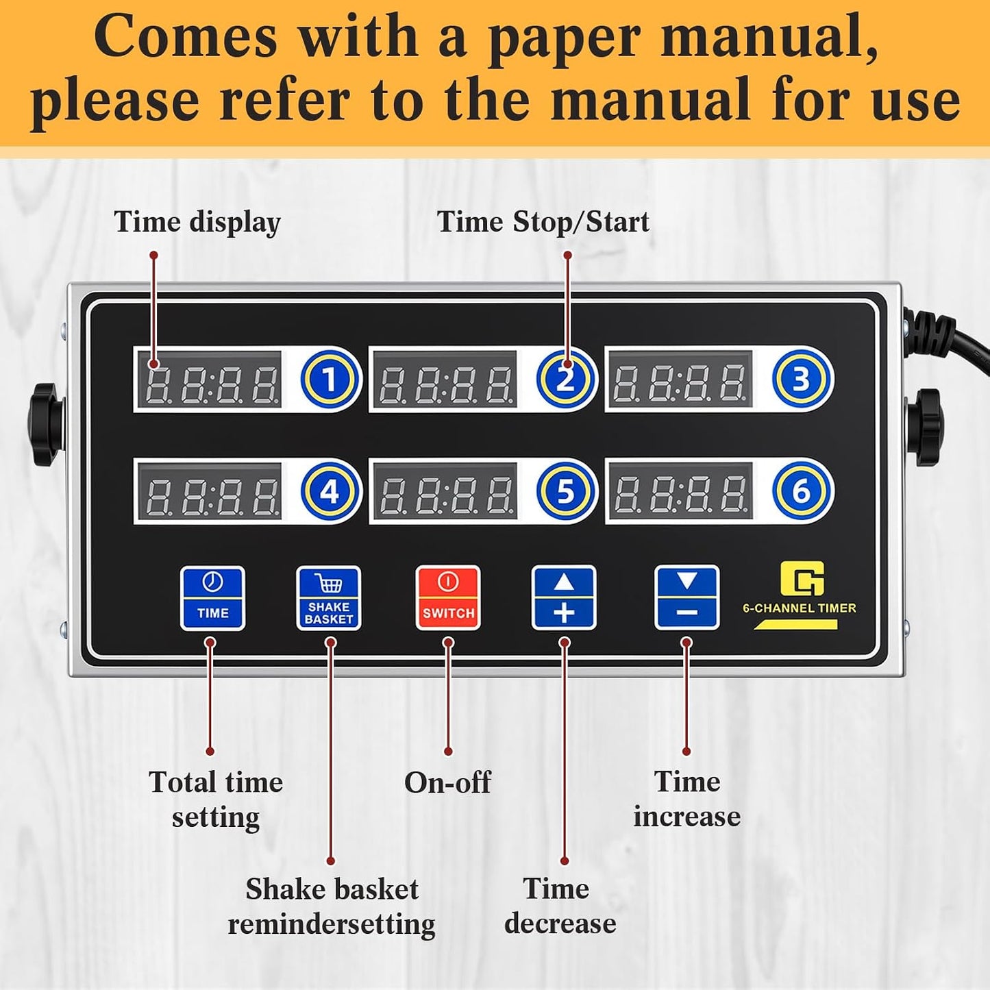 1 Pack Digital Kitchen Timer, Commercial Cooking Timer with Loud Alarm, Large LCD Display, for Restaurants, Baking, Labs, Multiple Independent Countdown Timers (8 Channel)