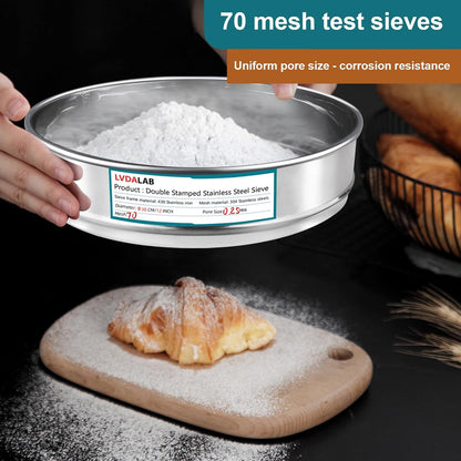 12" (30cm) 304 Stainless Steel Lab Sieve, 100 Mesh (0.15mm) Screen Sifter - Colors A