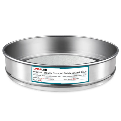 12" (30cm) 304 Stainless Steel Lab Sieve, 100 Mesh (0.15mm) Screen Sifter - Colors A