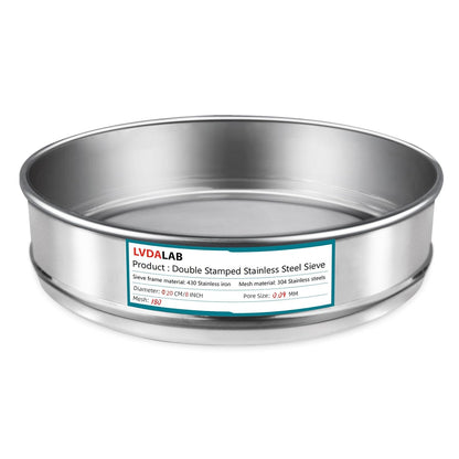 7.9" (20cm) 304 Stainless Steel Lab Sieve, 80 Mesh (0.2mm) Screen Sifter - Colors A