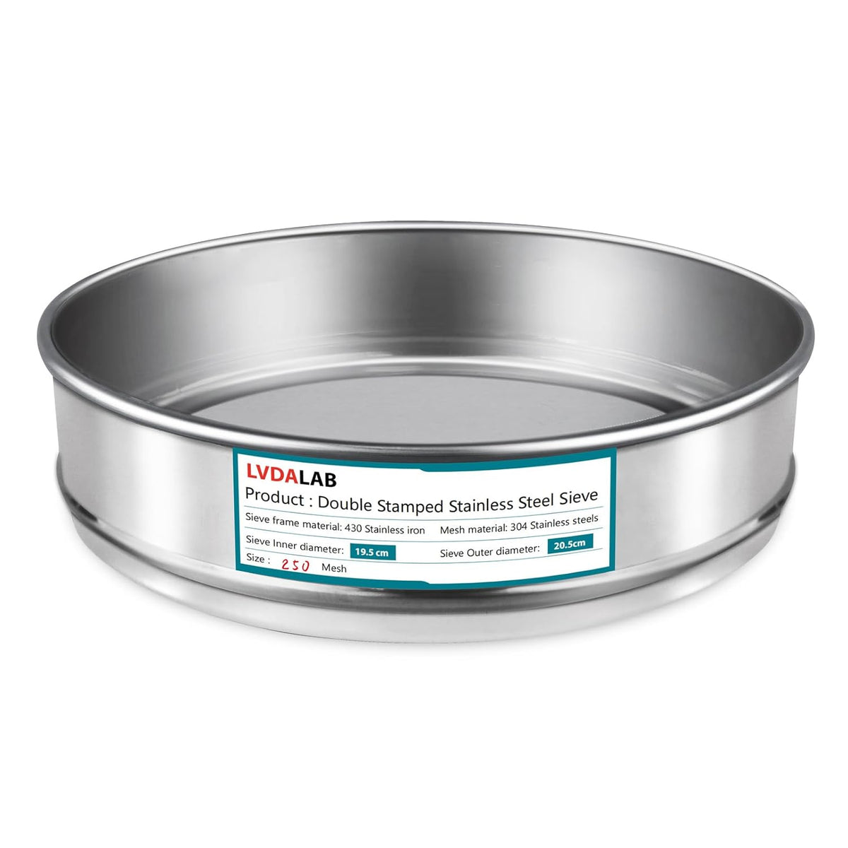 7.9" (20cm) 304 Stainless Steel Lab Sieve, 80 Mesh (0.2mm) Screen Sifter - Colors A