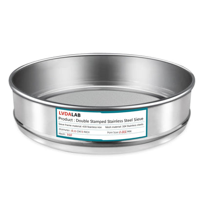 7.9" (20cm) 304 Stainless Steel Lab Sieve, 80 Mesh (0.2mm) Screen Sifter - Colors A