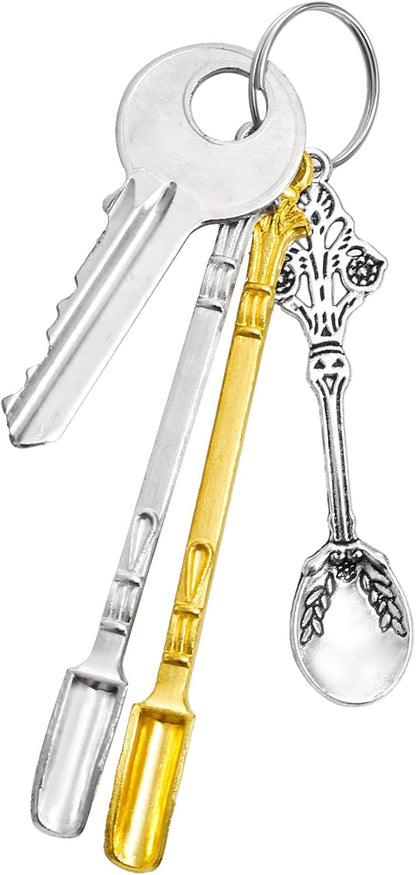 40 Pieces Mini Spoons Tiny Shovel Spoon, Metal Medicine Spoon Powder Scoop for Spices, Herbs, Kitchen Tableware Charm Pendant Spoons For DIY Craft Jewelry Making Necklace Bracelet Key Chain