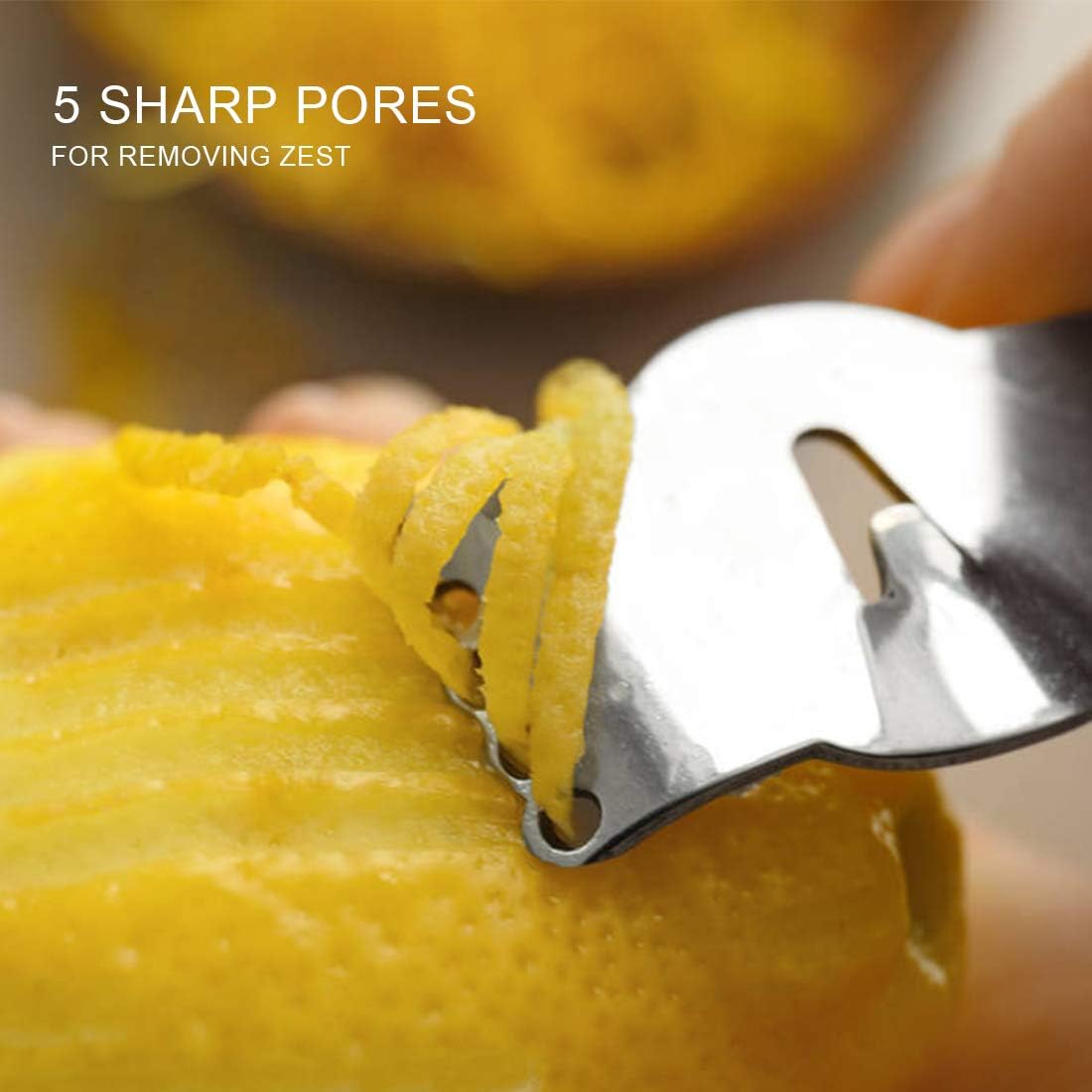 Stainless Steel Lemon Zester Grater, Lemon zester tool,citrus zester tool for Orange Citrus Peeler with Channel Knife