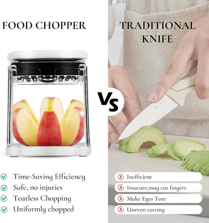 French Fry Cutter with 2 Blades Stainless Steel Manual Potato Chopper White