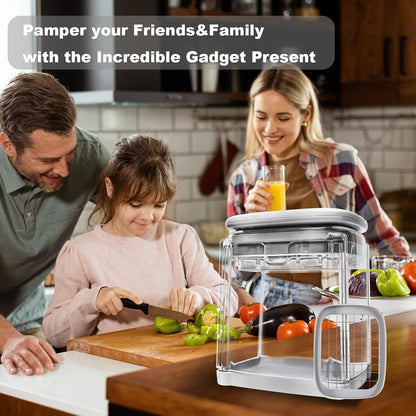 French Fry Cutter with 2 Blades Stainless Steel Manual Potato Chopper White