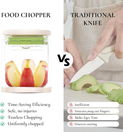 French Fry Cutter with 2 Blades Stainless Steel Manual Potato Chopper White