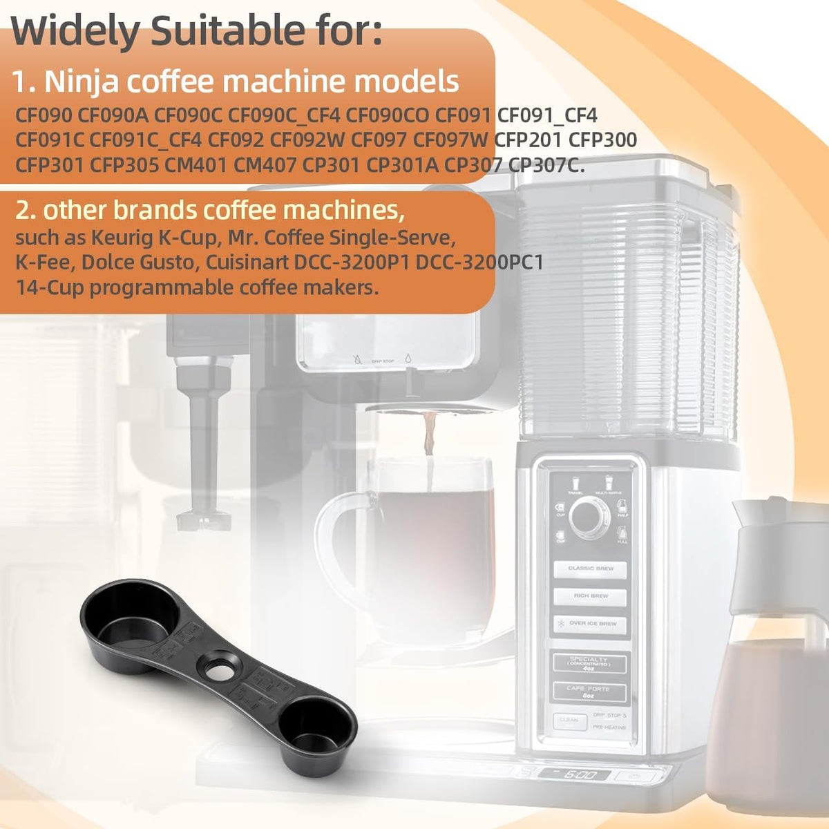 Smart Coffee Scoop Spoon for Ninja CF090 CF091 CF092 CF097 Coffee Bar Maker