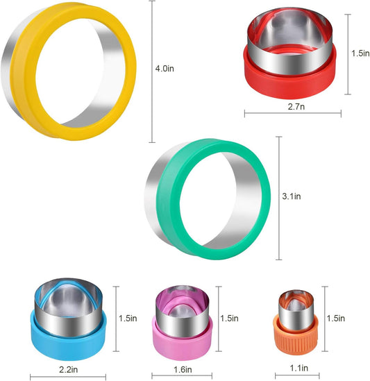 Round Cookie Biscuit Cutter Set, 6 Graduated Circle Pastry Cutters, Stainless Steel Cookie And Dough Cutters for Donut and Scone, Circle Cutter Cake Ring Molds