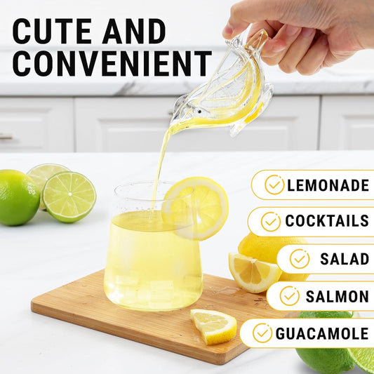 Bird Lime Squeezer – Easy Bird Lemon Squeezer with Pour Spout – Durable Plastic Citrus Press for Lime Wedges & Slices – Fun Bird Design Juicer for Bar, Holiday Gifts – 2 Pack