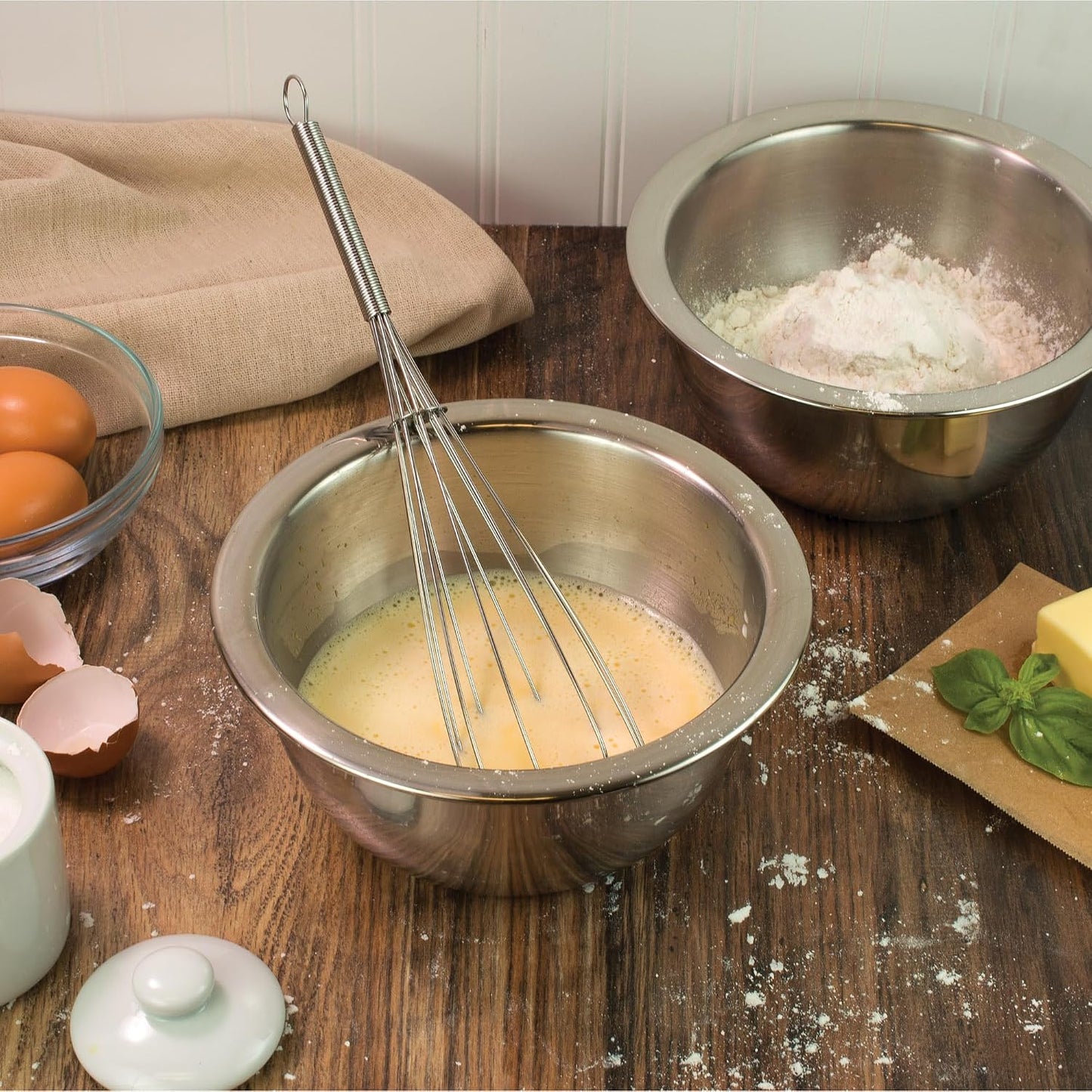 Double Balloon with Aerator Ball Wire Whisk, Stainless Steel, 12-Inch