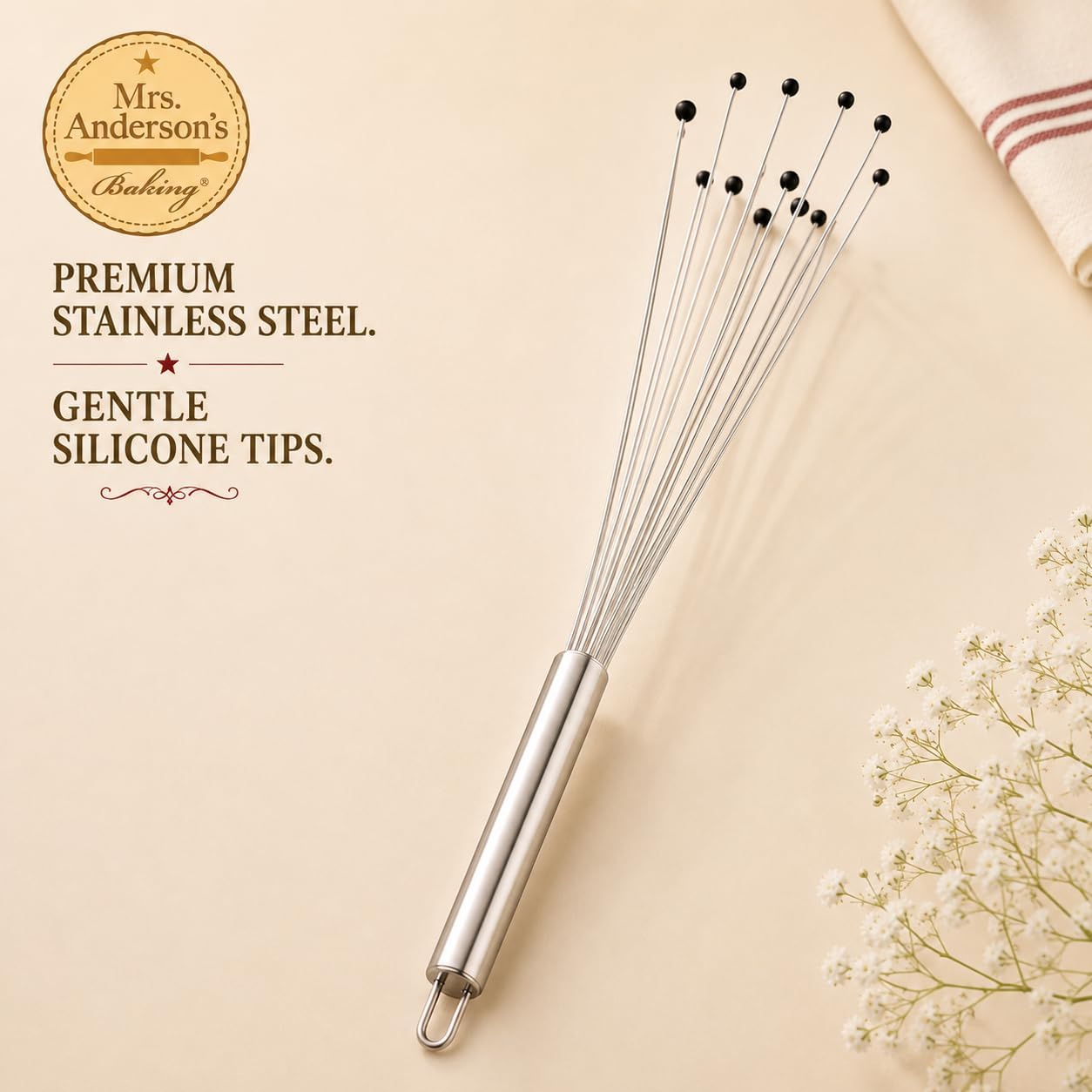 Double Balloon with Aerator Ball Wire Whisk, Stainless Steel, 12-Inch